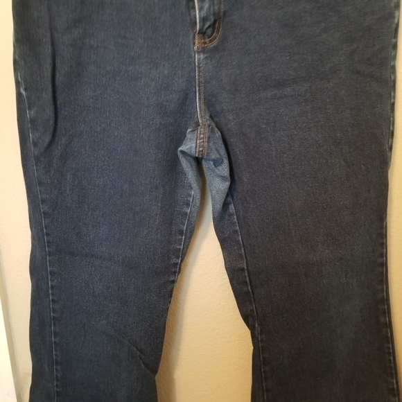 Vintage Zana Di High-Waisted Flare Jeans Size 16 Dark Wash Y2K 38x30 - Picture 5 of 8